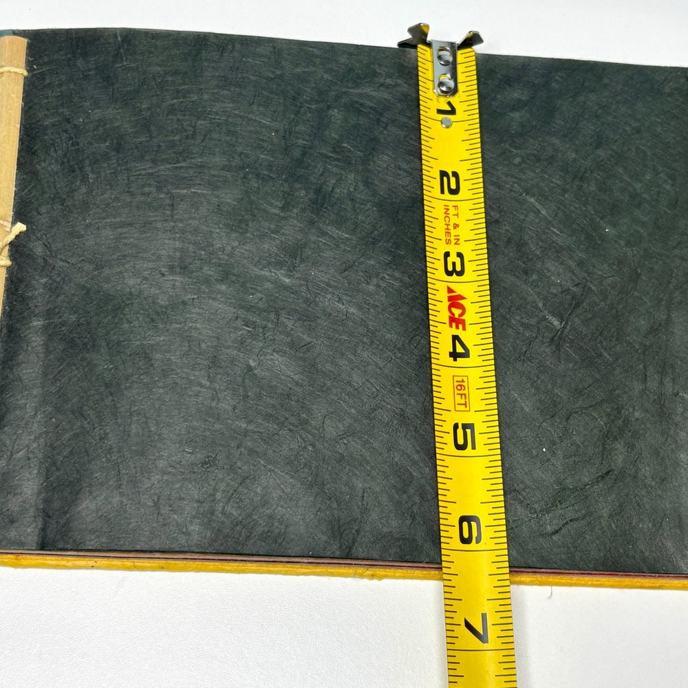 Handmade Journal 8.5"x6.5" recycled junk journal Paper Bamboo bound rustic Eco - Picture 9 of 9